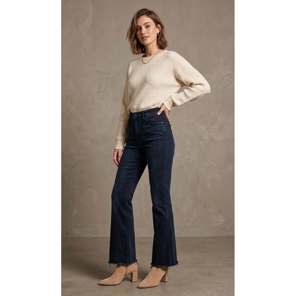 L.T.J Letter to Juliet Sicily High Rise Flare Jeans Size 27 Dark Wash Cotton